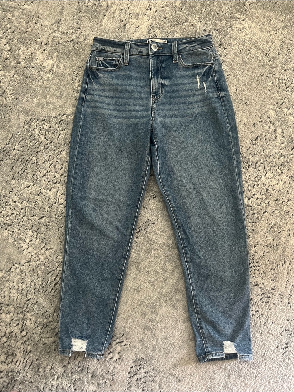 SO Women's Cropped Distressed Denim Jeans in Blue